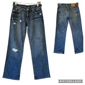 Lucky Brand Distressed Blue Boyfriend Jeans